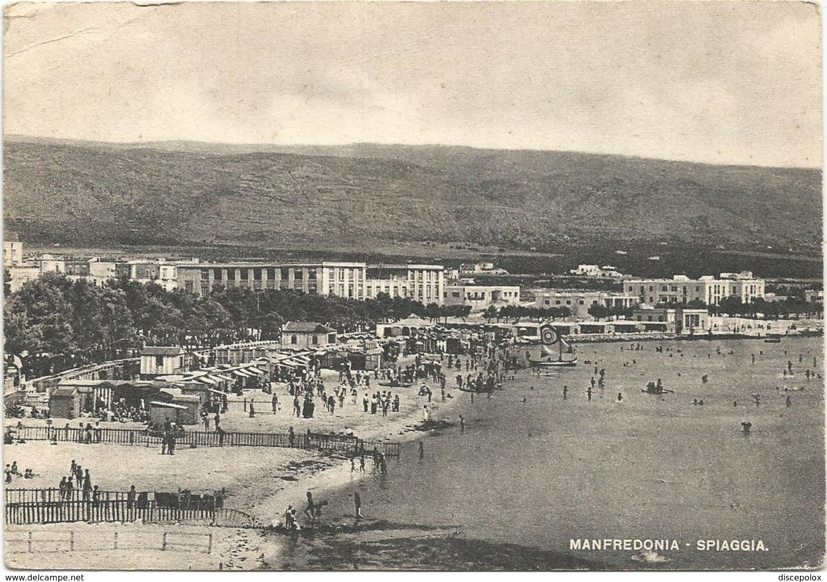 Y4716 Manfredonia (Foggia) - Panorama Della Spiaggia - Beach Plage Strand Playa / Viaggiata 1952 - Manfredonia