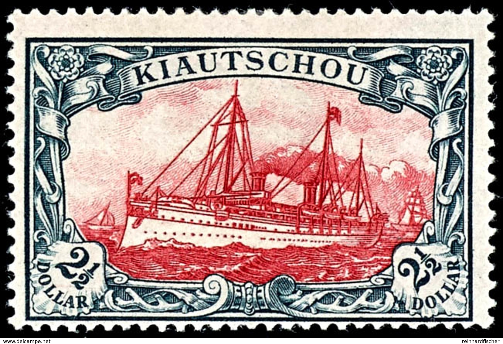 2 1/2 Dollar Kaiseryacht, A-Zähnung, Ungebraucht Mit Originalgummierung, Gepr. Steuer BPP, Mi. 1.800.-, Katalog: 27A * - Kiaochow