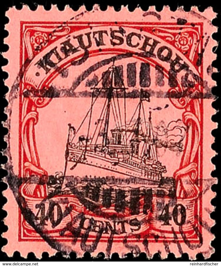 40 C. Kaiseryacht Mit Wz., Tadellos Gestempelt, Gepr. Jäschke-L. BPP, Mi. 65.-, Katalog: 33 O - Kiaochow
