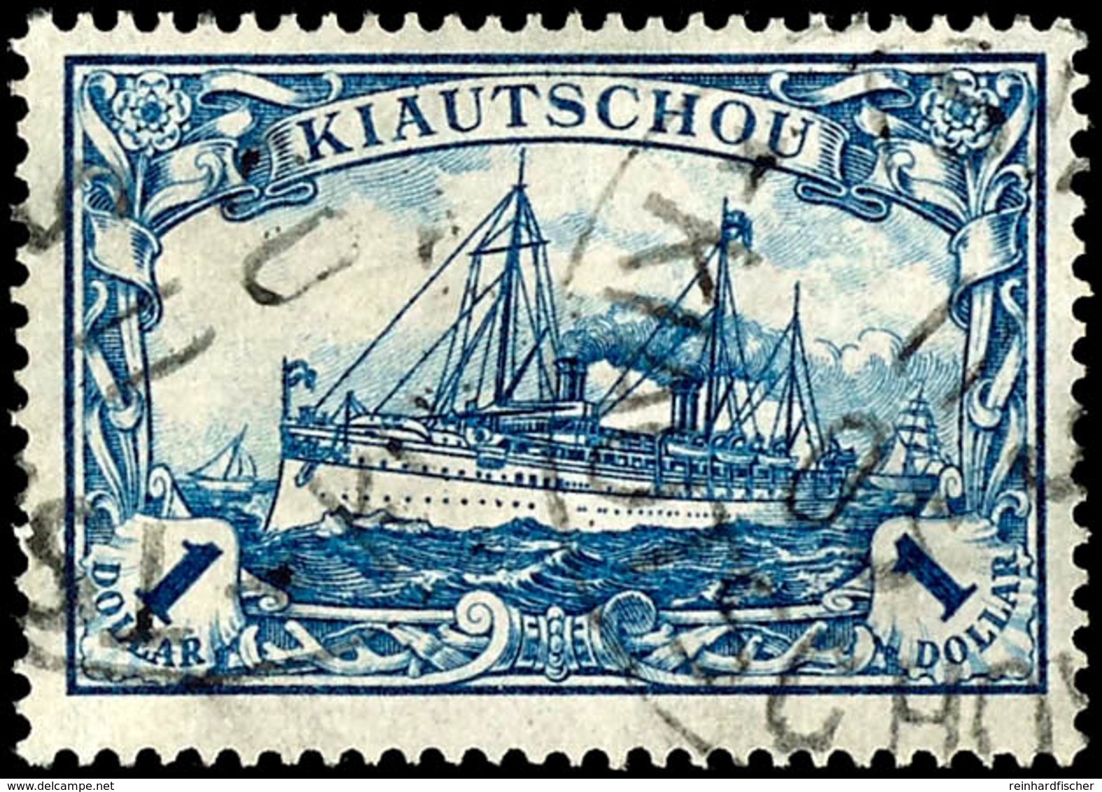 2 Mark Friedensdruck, Gestempelt, Kabinettstück, Michel 100,-, Katalog: 35IA O - Kiautschou