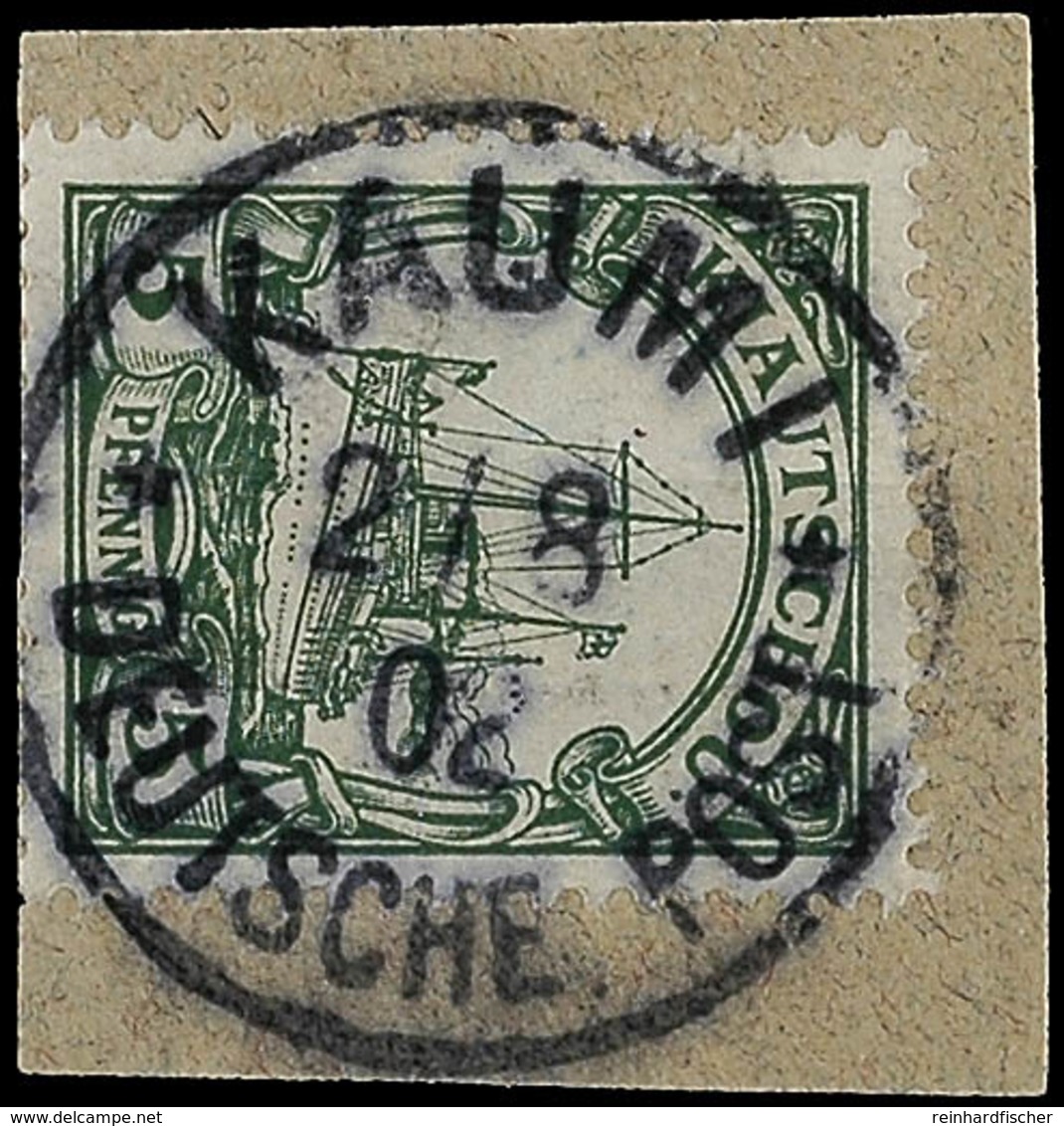 KAUMI DP 2.8.02, Klar Und Komplett Auf Pracht-Briefstück Mit Mi.-Nr. 6 (links Minimal Angeschnitten), Katalog: 6 BS - Kiaochow