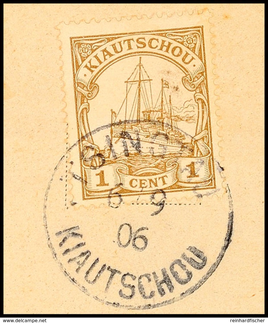 TSINGTAU  6/9 06 (a Aptiert) Arge Type 10 B, Klar Auf Briefstück 1 C. Kaiseryacht, Katalog: 18 BS - Kiaochow