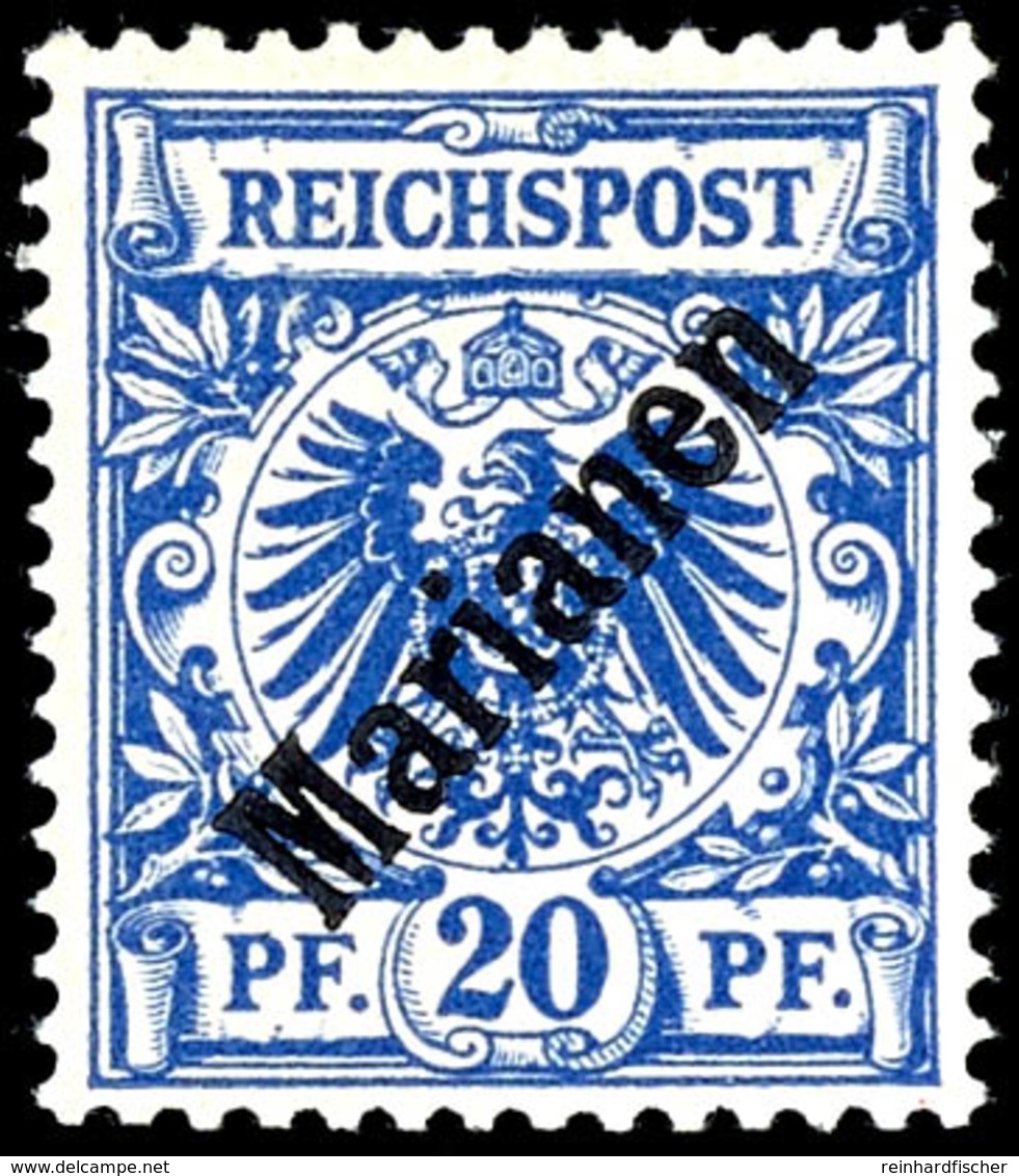 20 Pfg Krone/Adler Mit Diagonalem Aufdruck "Marianen", Tadellos Postfrisch, Gepr. Drahn, Mi. 700.-, Katalog: 4I ** - Marianen