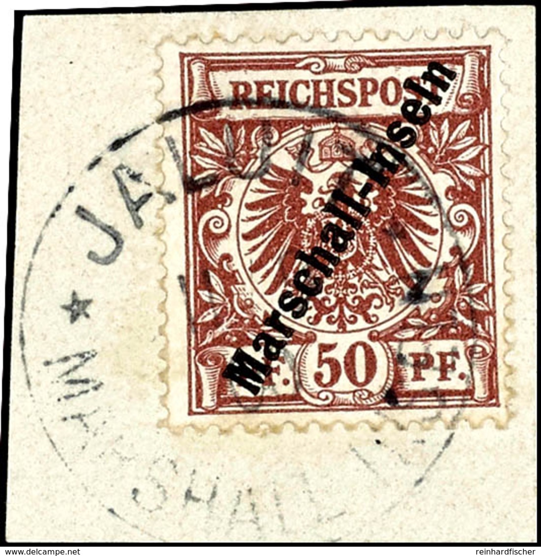 50 Pf Berliner Ausgabe Tadellos Auf Briefstück, Gestempelt "JALUIT 11/9 00 MARSHALL-INSELN" (Sorte II), Fotoattest Jäsch - Marshalleilanden