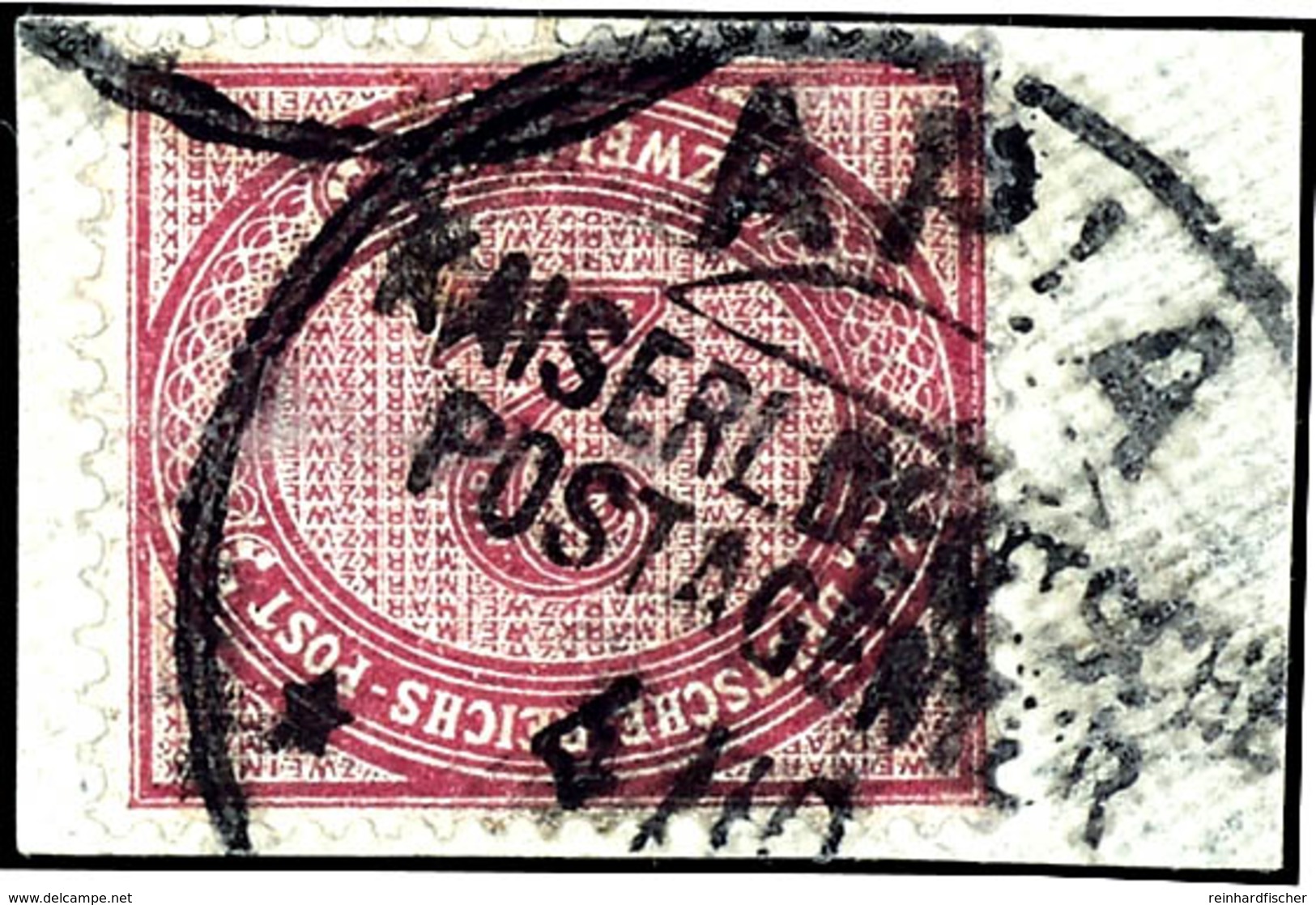 2 Mark Dunkelrotkarmin, Kleines Fehlerfreies Briefstück Mit Stempel "APIA KAISERL.DEUTSCHE POSTAGENTUR **", Michel 350,- - Samoa