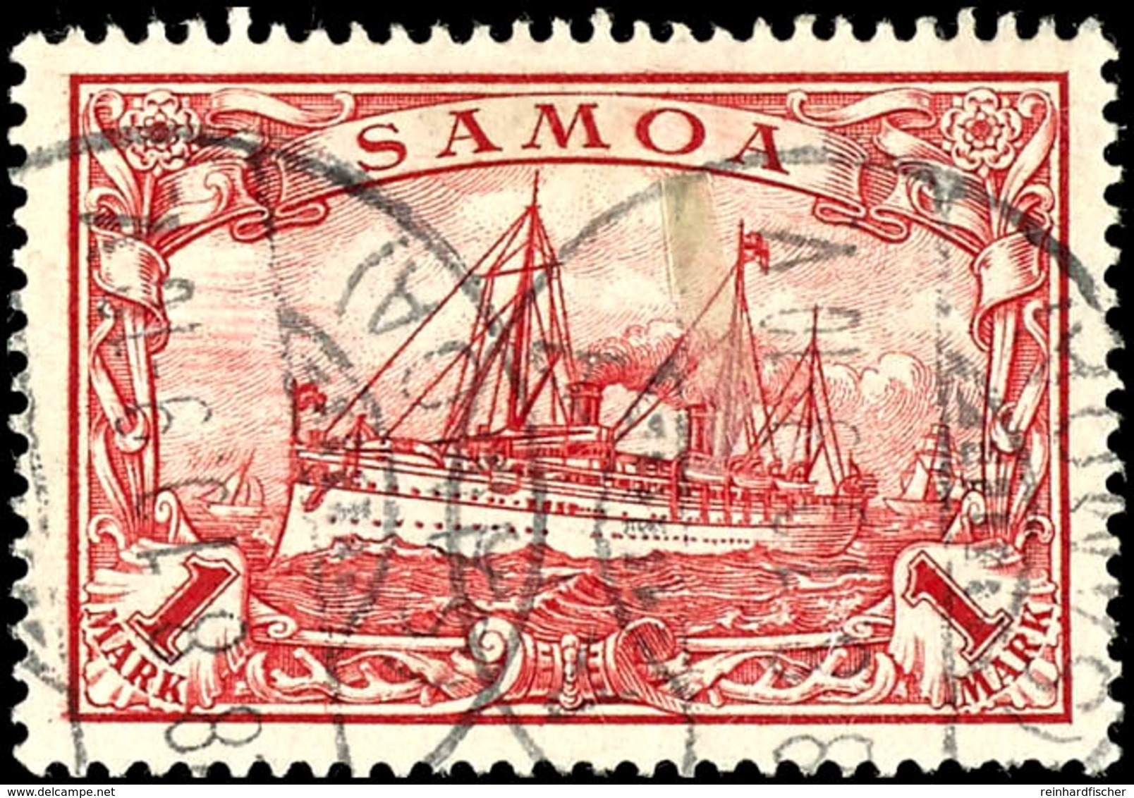 1 Mark Rot, Tadellos Gestempelte Marke, Gepr.  Kosack, Michel 70,-, Katalog: 16 O - Samoa