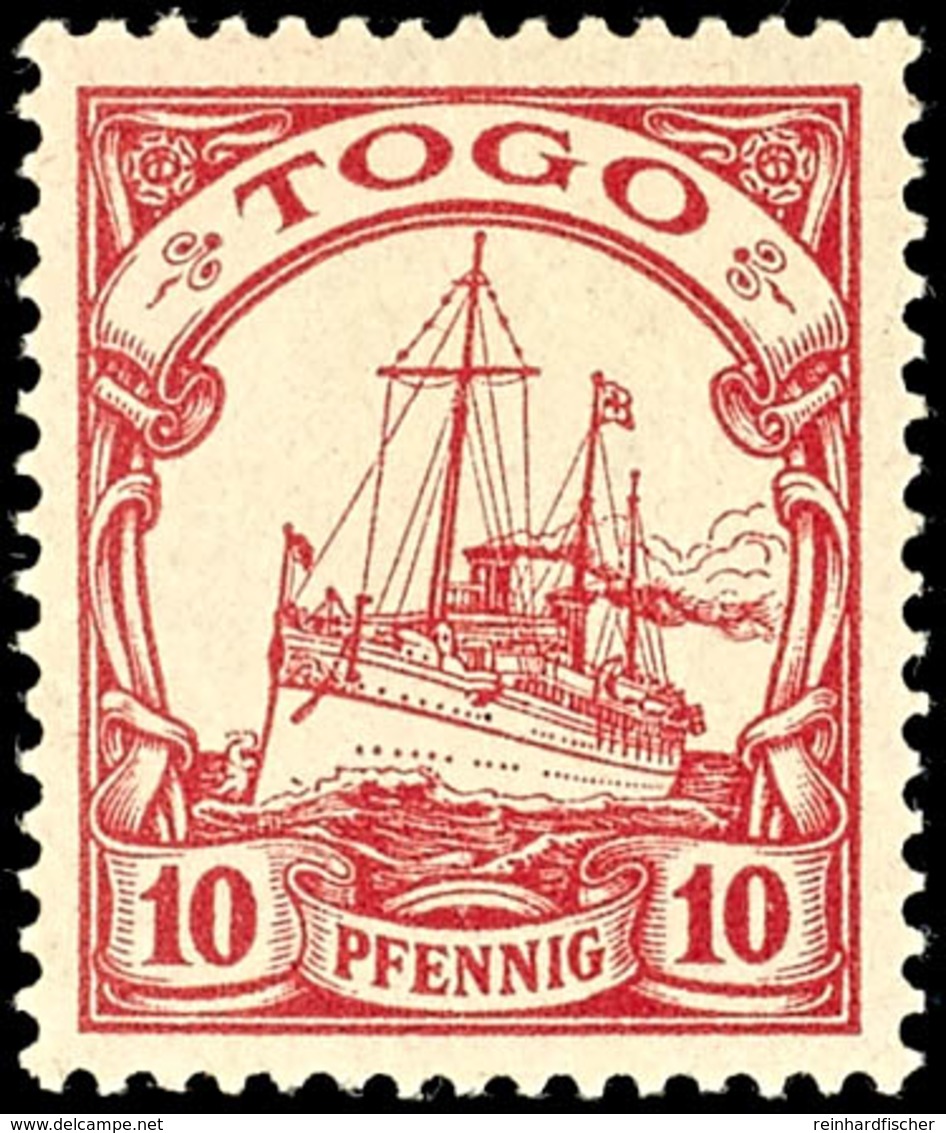 10 Pfg Kaiseryacht, Luxus Postfrisch, Mi. 60,-, Katalog: 9 ** - Togo