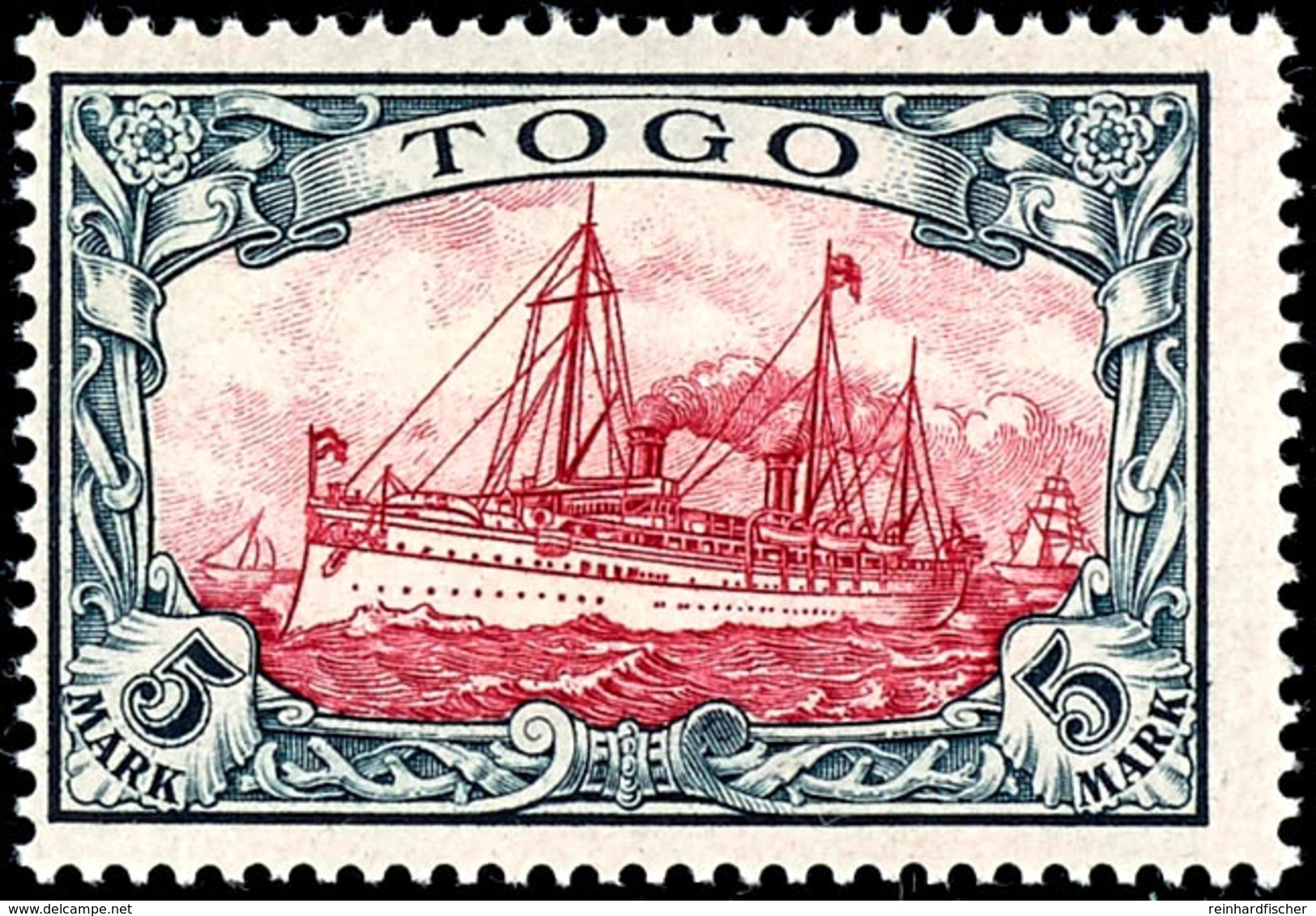 5 Mark Kaiseryacht, Tadellos Postfrisch, Unsigniert, Mi. 620.-, Katalog: 19 ** - Togo