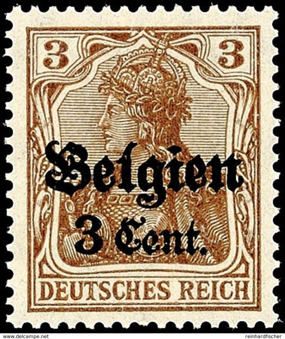 3 Cent Auf 3 Pfg Germania, A-Farbe, Type II, Tadellos Postfrisch, Gepr. Hey BPP, Mi. 130.-, Katalog: 11aII ** - Andere & Zonder Classificatie