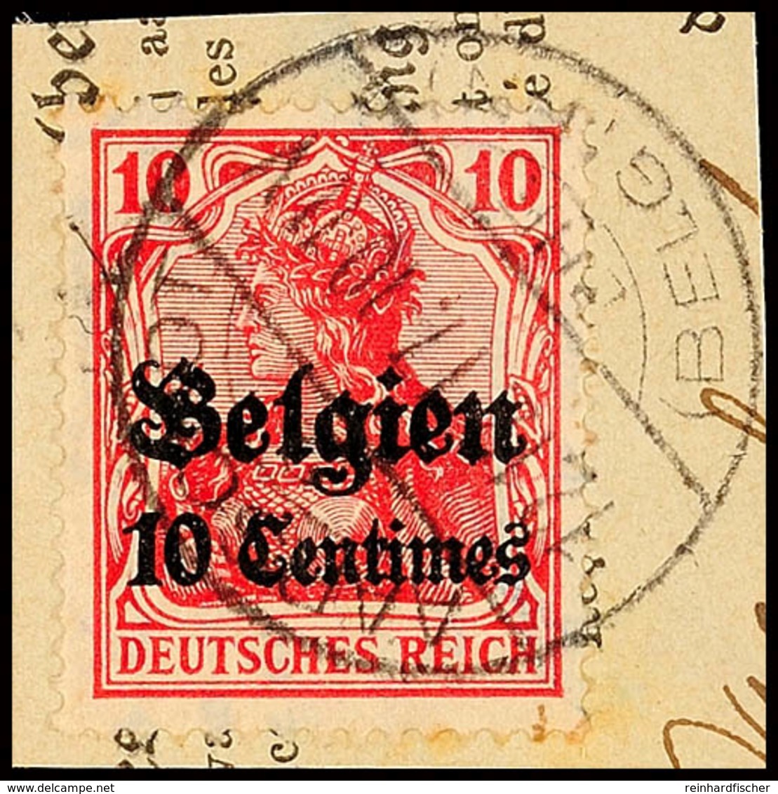 "AARSCHOT 2 12.12.17"; Klar Und Zentr. Auf Paketkartenausschnitt 10 C., Katalog: 14 BS - WWI