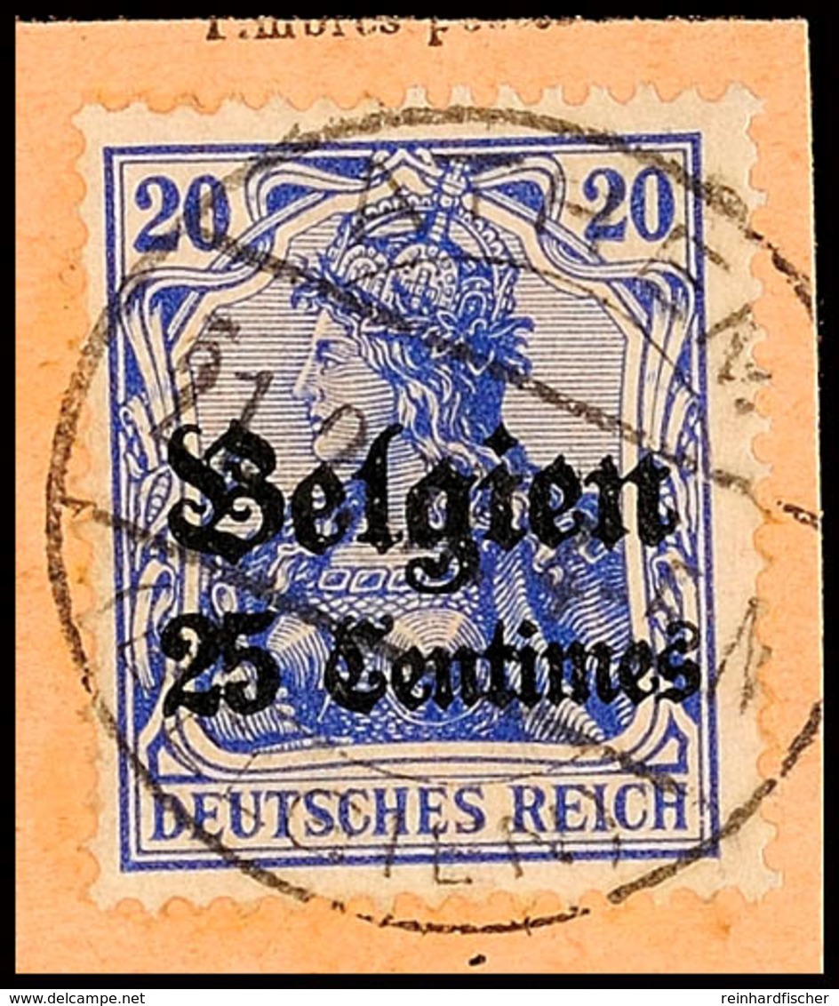 "ATHEM 21.2.17", Klar Und Zentr. Auf Paketkartenausschnitt, 25 C., Katalog: 18 BS - WWI