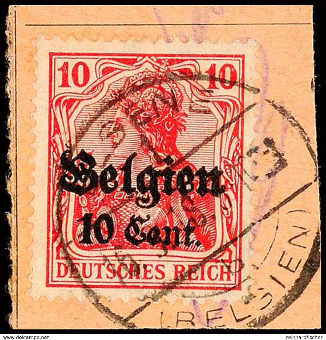 "ELSENE 1b 16.9.18", Klar Auf Paketkartenausschnitt, 10 C., Katalog: 14 BS - WWI