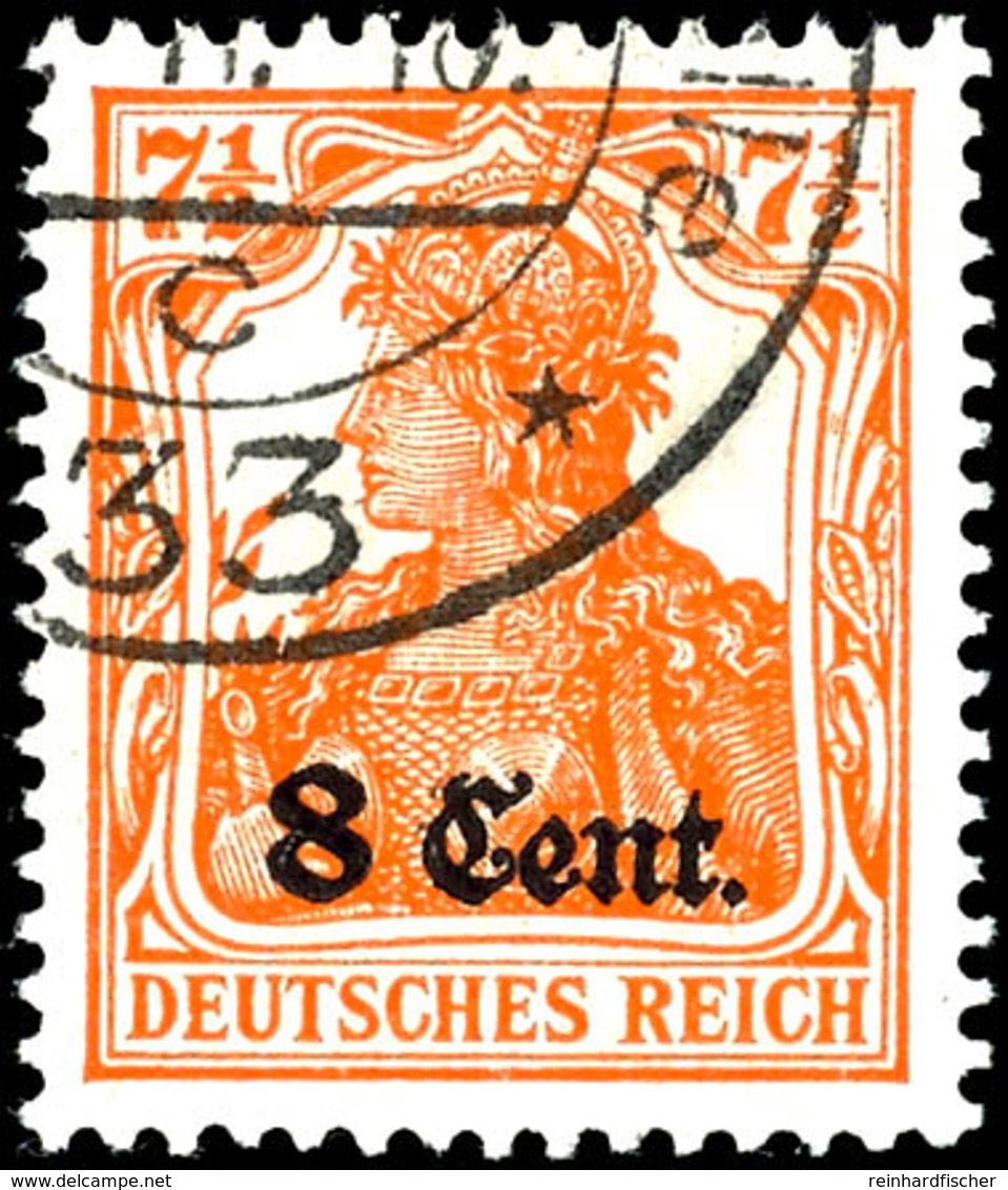 8 C. Auf 1/2 Pfg. Rötlichorange, Gestempelt, Geprüft Hey BPP, Mi. -.-, Katalog: 3b O - Andere & Zonder Classificatie