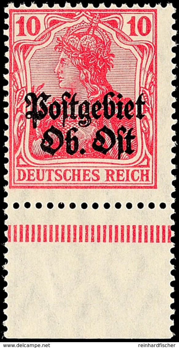 10 Pfg Germania, B-Farbe, Unterrandstück, Tadellos Postfrisch, Gepr. Hey BPP, Mi. 100.-, Katalog: 5b ** - Andere & Zonder Classificatie