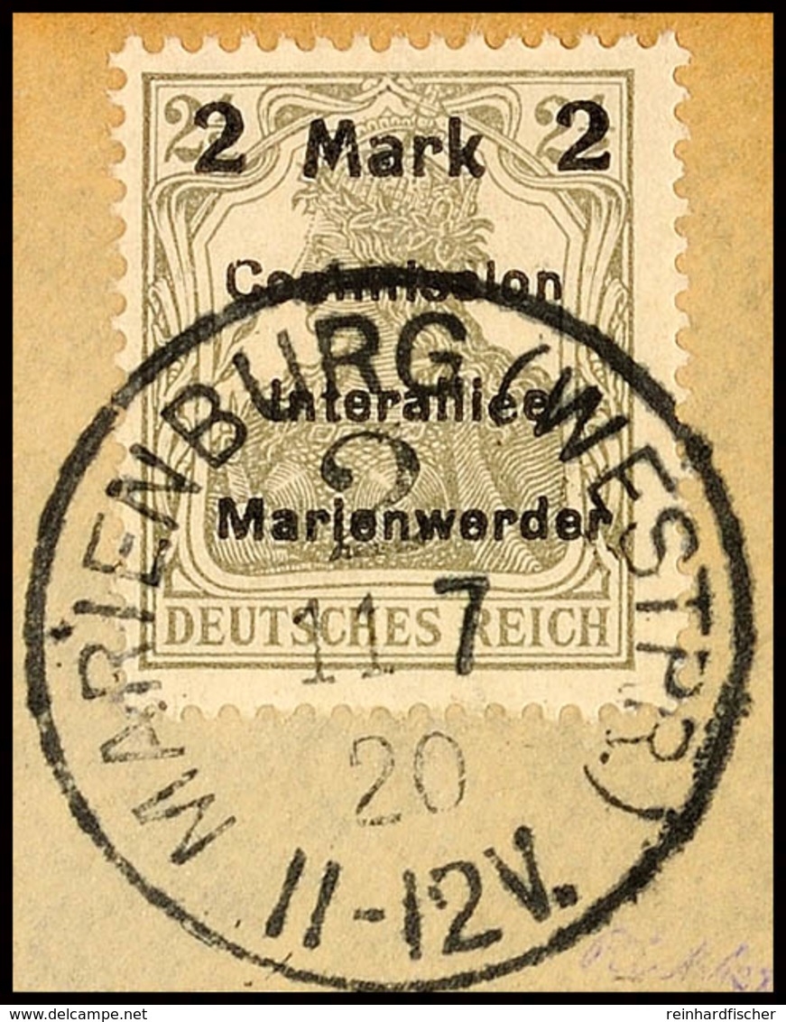 2 Mark Auf 2 1/2 Pfg Germania, Aufdruck In Type AIbBI, Tadellos Gestempelt Auf Briefstück, Gepr. Klein BPP, Mi. 140.-, K - Other & Unclassified