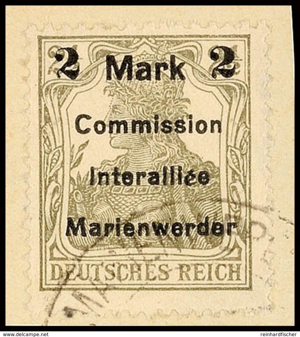 2 Mark Auf 2 1/2 Pf In Type BIIa Tadellos Auf Briefstück, Gepr. Klein VP, Mi. 80.-, Katalog: 23BIIa BS - Andere & Zonder Classificatie