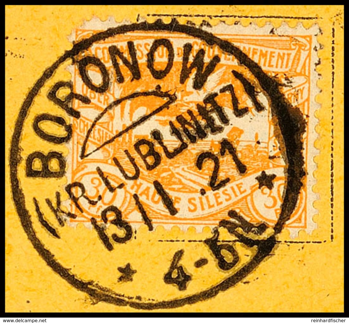 "BORNOW (KR. LUBLINITZ) 13.1.21", Sehr Klar Und Komplett Auf Kabinett-Briefstück Mit 30 Pfg. Freimarke, Katalog: 20 BS - Andere & Zonder Classificatie