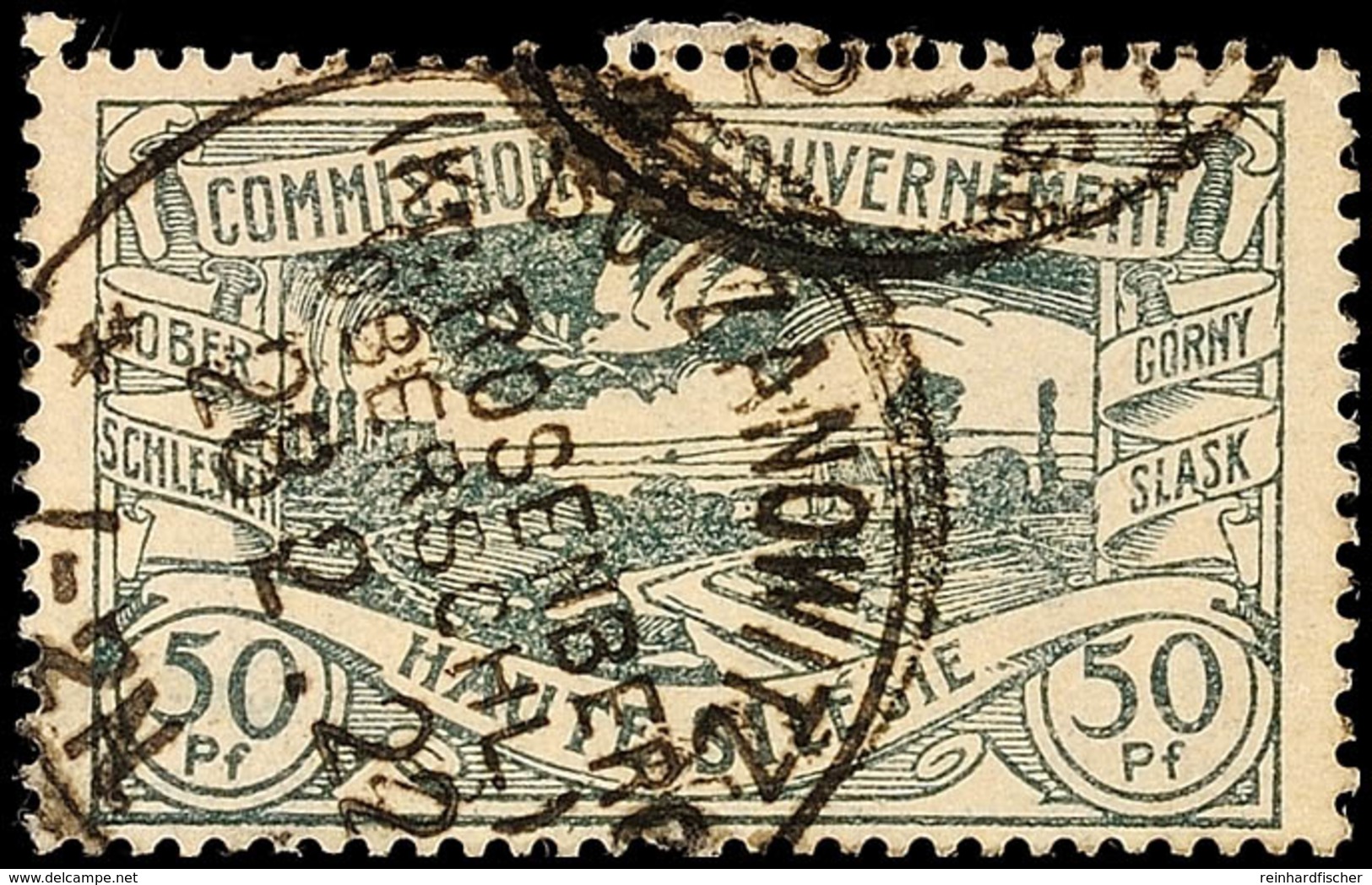 "BOTZANOWITZ (Kr. ROSENBERG, OBERSCHL.) 28.2.22", Einkreisstempel, Auf 50 Pfg Hüttenwerke, Stempelbewertung 50 P., Katal - Andere & Zonder Classificatie