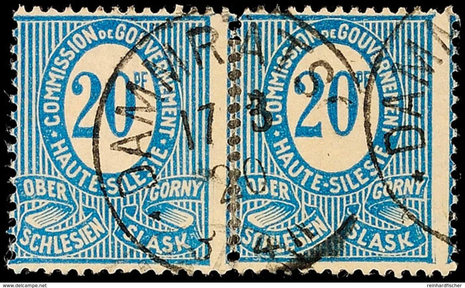 "DAMMRATSCH 17 3 20", Einkreisstempel, Zentrisch Auf Durch Falz Gestütztem Waager. Paar 20 Pfg Ziffer, Stempelbewertung  - Andere & Zonder Classificatie