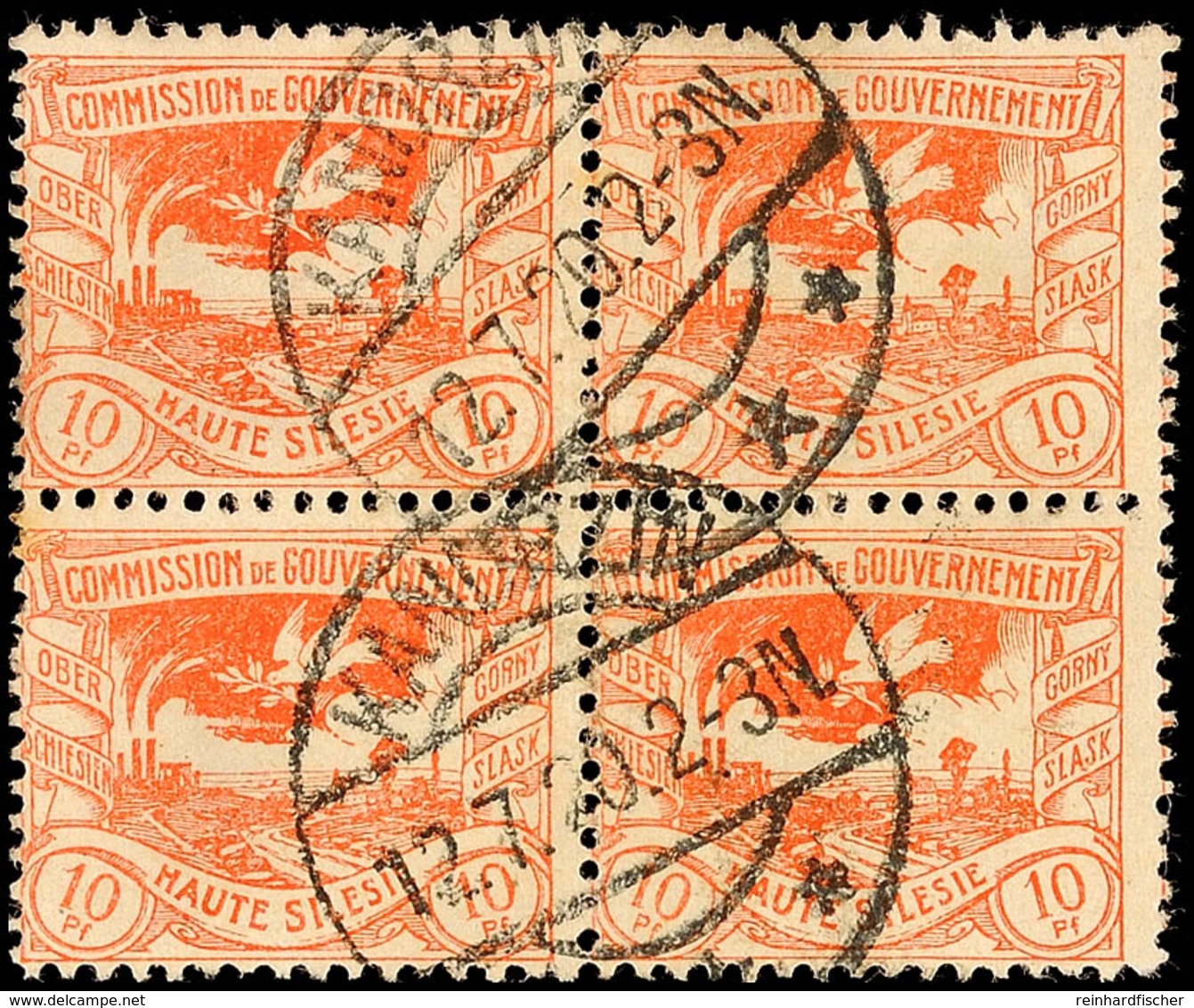 "KANDRZIN 12.7.20", Type H, Zwei Abschläge Auf Viererblock 10 Pfg Hüttenwerke, Stempelbewertung 30 P., Katalog: 16(4) O - Andere & Zonder Classificatie