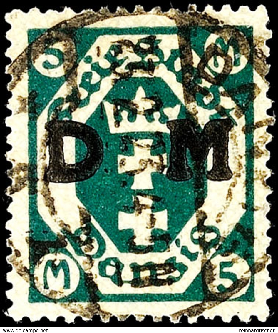 5 M Wasserzeichen Liegend Mit Zeitgerechtem Stempel, Tadellos, Gepr. Infla, Fotokurzbefund Dr. Oechsner BPP, Mi. 320.-,  - Andere & Zonder Classificatie