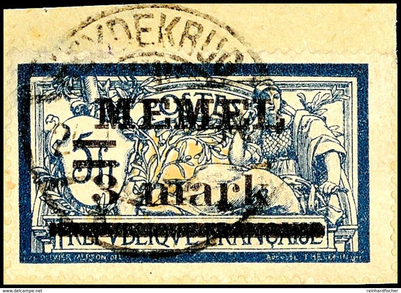 3 Mark Auf 5 Fr. Freimarkenausgabe, Aufdruckfehler I "weiter Abstand Zwischen 3 Und Mark (2,8 Mm), Tadellos Gestempelt A - Klaipeda 1923