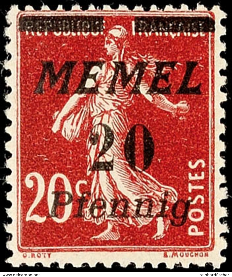 20 Pf Auf 20 C In Type II Tadellos Postfrisch, Mi. 180,-, Katalog: 56II ** - Memelland 1923