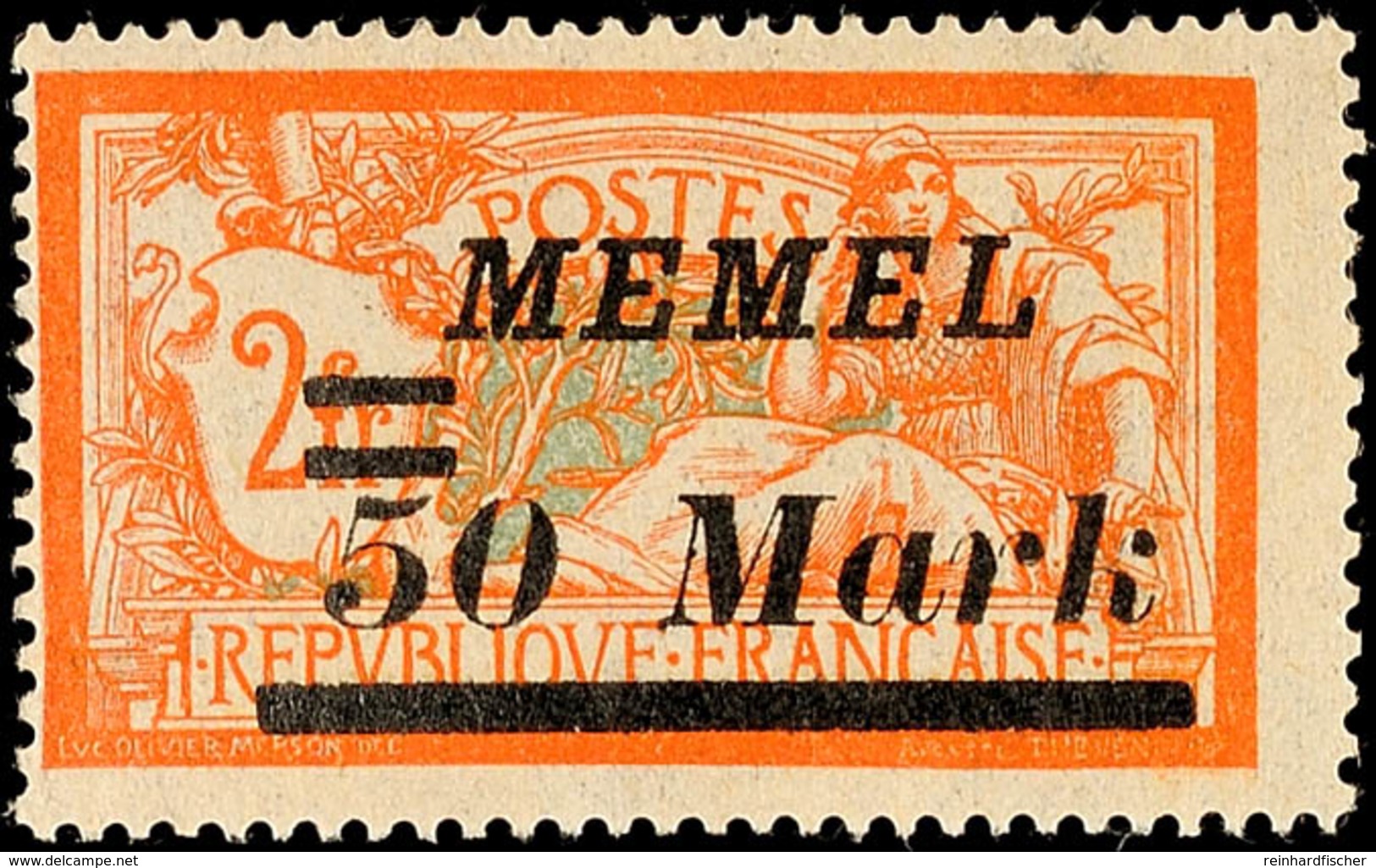 50 M Auf 2 Fr. In Abstandstype II Tadellos Postfrisch, Mi. 220.-, Katalog: 97II ** - Memelland 1923