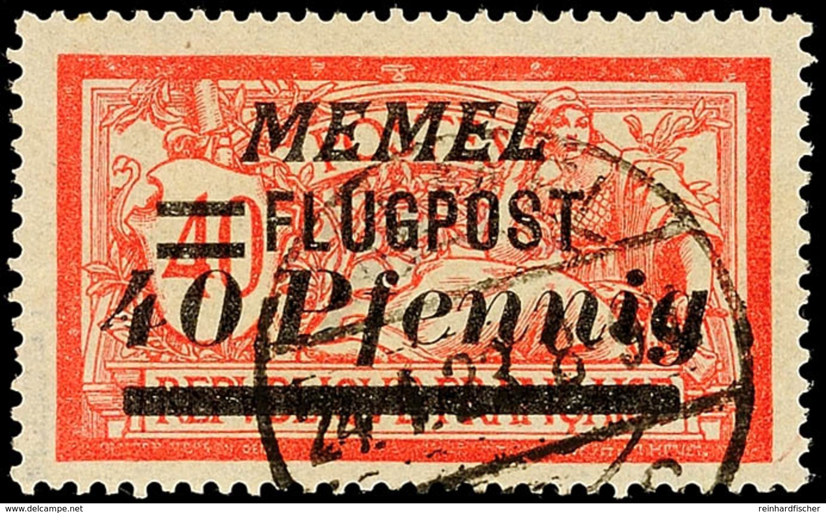 40 Pfennig Auf 40 Cent, Aufdruckfehler I, Tadellos Gestempelt, Gepr. Dr. Petersen BPP, Mi. 70.-, Katalog: 98I O - Klaipeda 1923