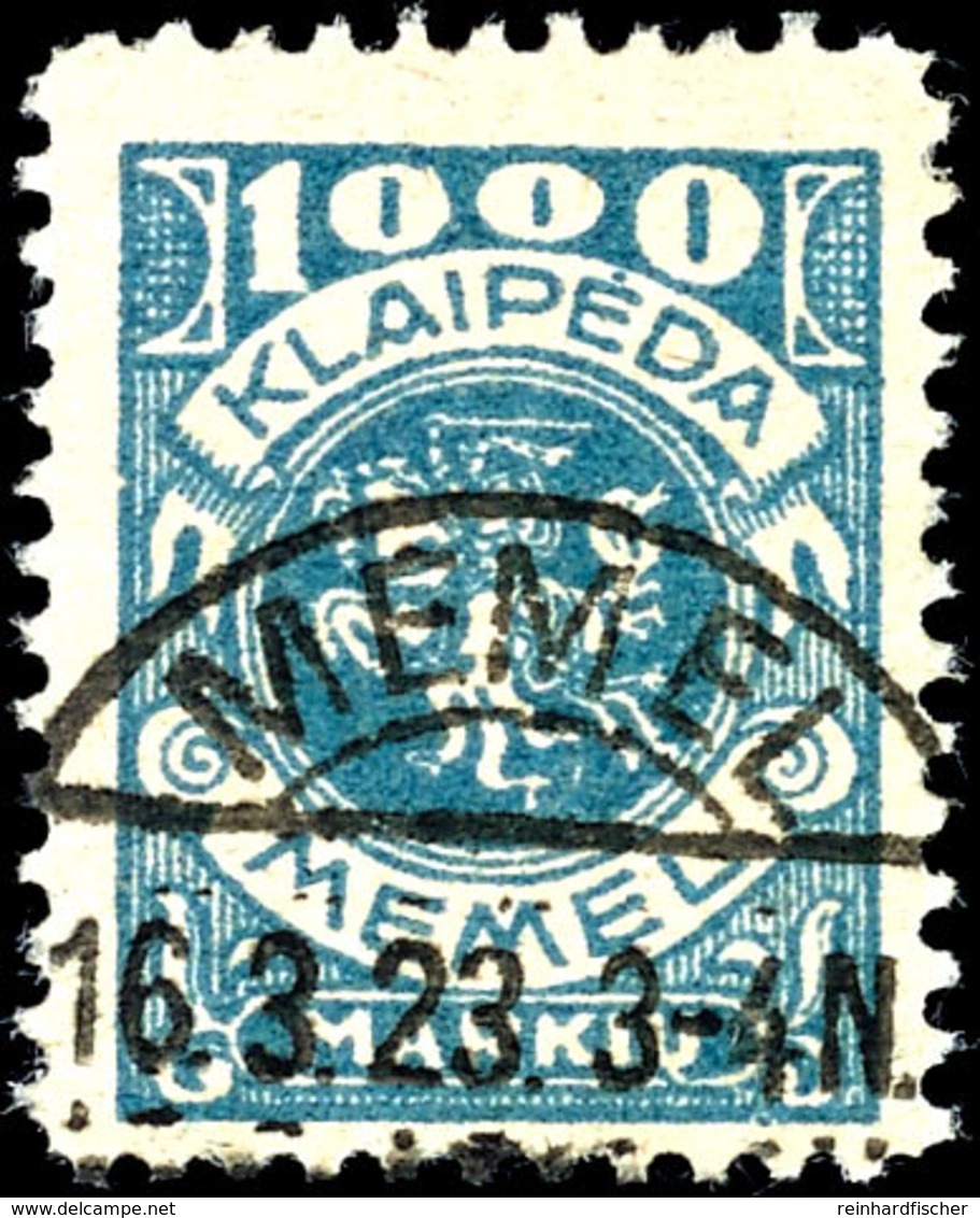 10 Mark - 1000 Mark Wappenreiter Komplett Gestempelt, Geprüft Klein VP, Mi. 440.-, Katalog: 141/50 O - Memelland 1923