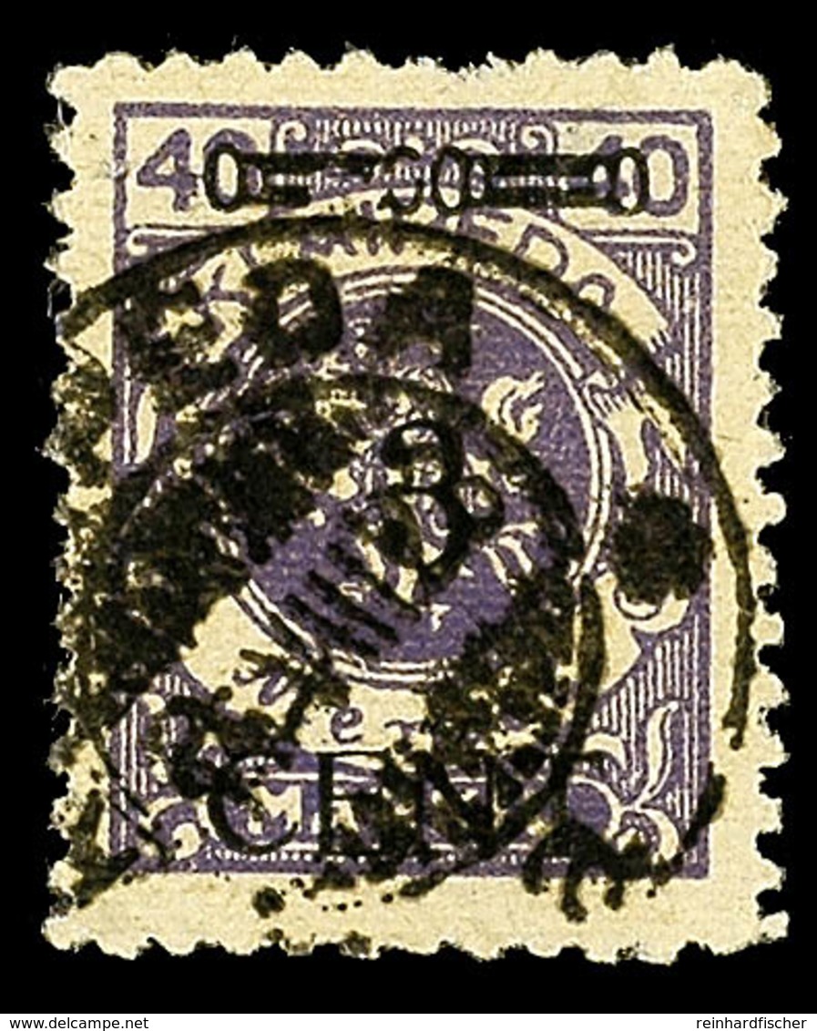 3 C. Auf 40 M. Mit Aufdruckabart "linker Zierbalken Gebrochen"; Aufdrucktype III; Sauber Gestempelter Wert In Tadelloser - Memelland 1923