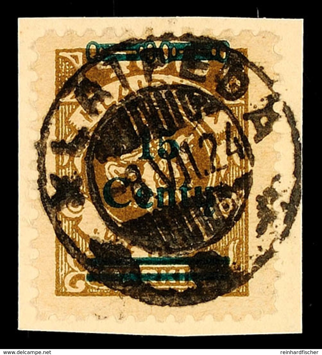 15 C Auf 400 M In Type II Tadellos Auf Briefstück, Gepr. Klein VP, Mi. 62,50, Katalog: 212II BS - Memelland 1923