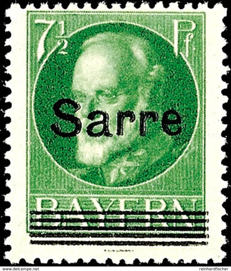 7 1/2 Pfg Bayern Mit Aufdruck "Sarre", Tadellos Postfrisch, Fotobefund Herbert Ney BPP: "einwandfrei", Mi. 90.-, Katalog - Andere & Zonder Classificatie