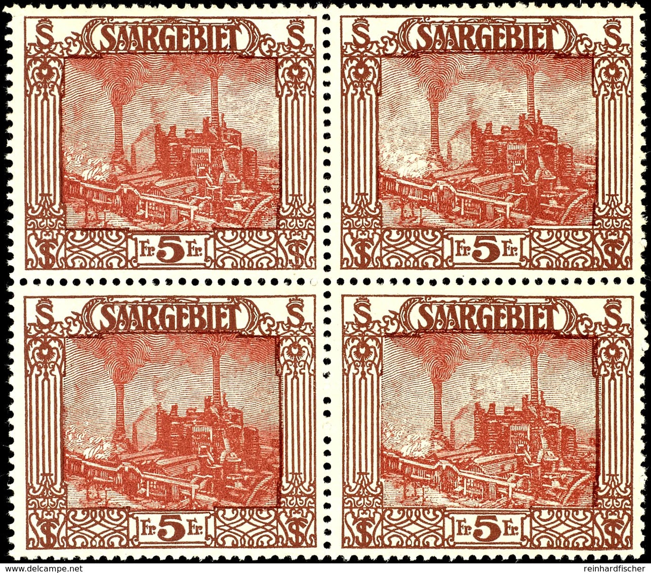 5 Fr. Landschaftsbilder III, Viererblock, Tadellos Postfrisch, Fotobefund Ney VP: "einwandfrei" Mi. 320,-, Katalog: 97(4 - Sonstige & Ohne Zuordnung