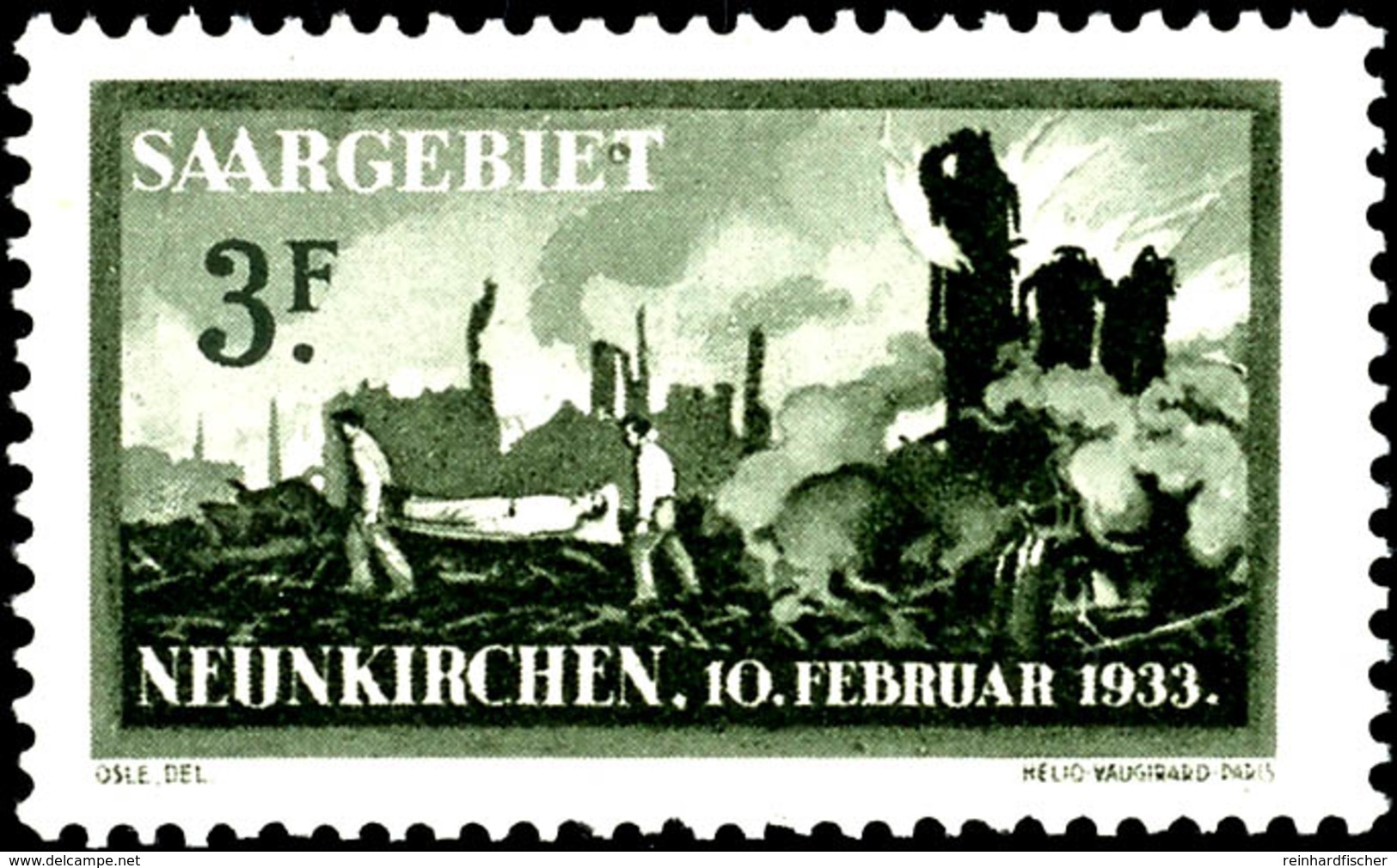 3 Fr. Explosionsunglück 1933, Plattenfehler I "weißer Fleck Am Nacken Des Sanitäters" (Feld 50), Tadellos Postfrisch, Fo - Andere & Zonder Classificatie