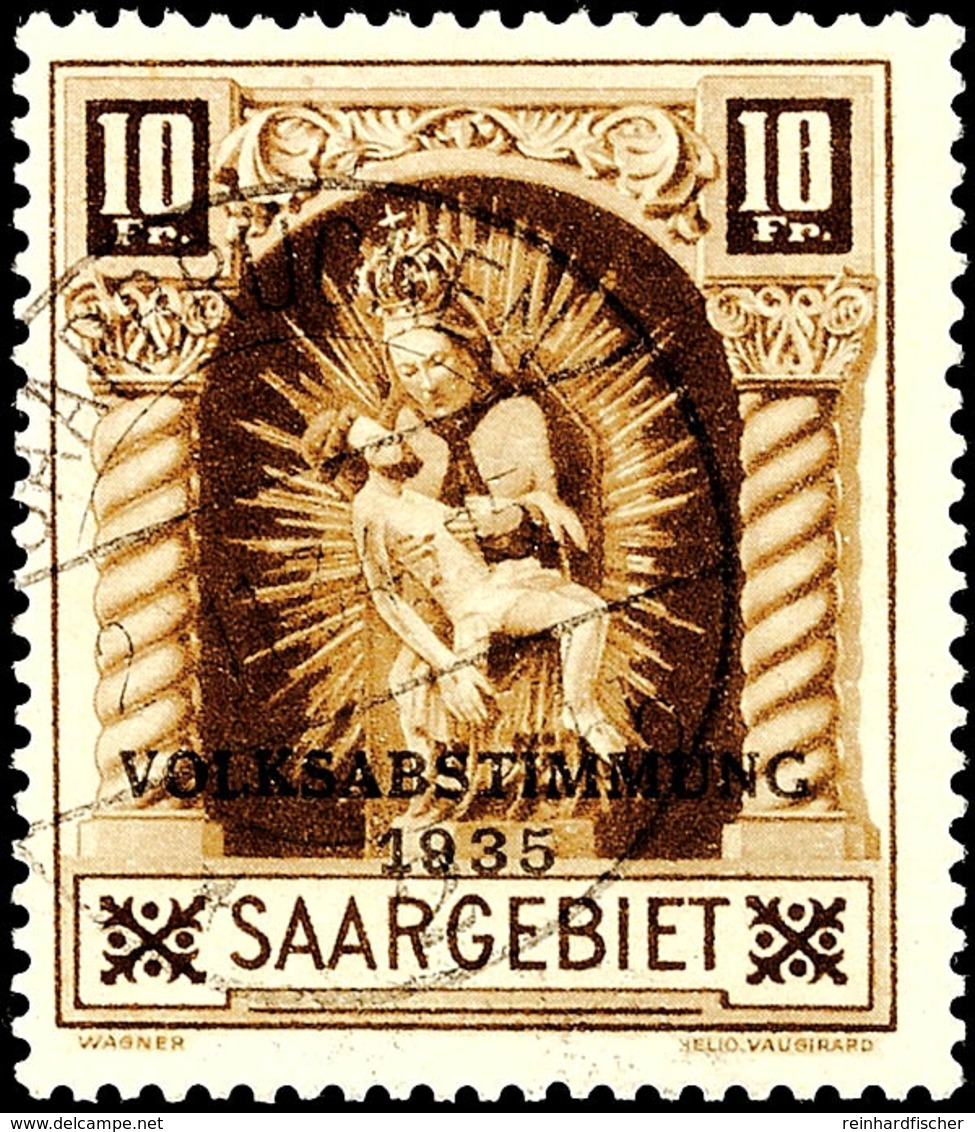 10 Fr. Volksabstimmung 1935, Plattenfehler II "weißer Strich Durch Innenfeld Der 0 Der Wertangabe 10", Tadellos Gestempe - Andere & Zonder Classificatie