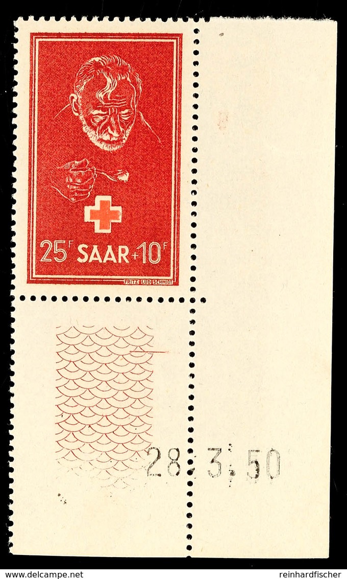 25 Fr. Rotes Kreuz 1950, Rechtes Unteres Eckrandstück Mit Druckdatum "28.3.50", Tadellos Postfrisch, Mi. 100,-, Katalog: - Andere & Zonder Classificatie