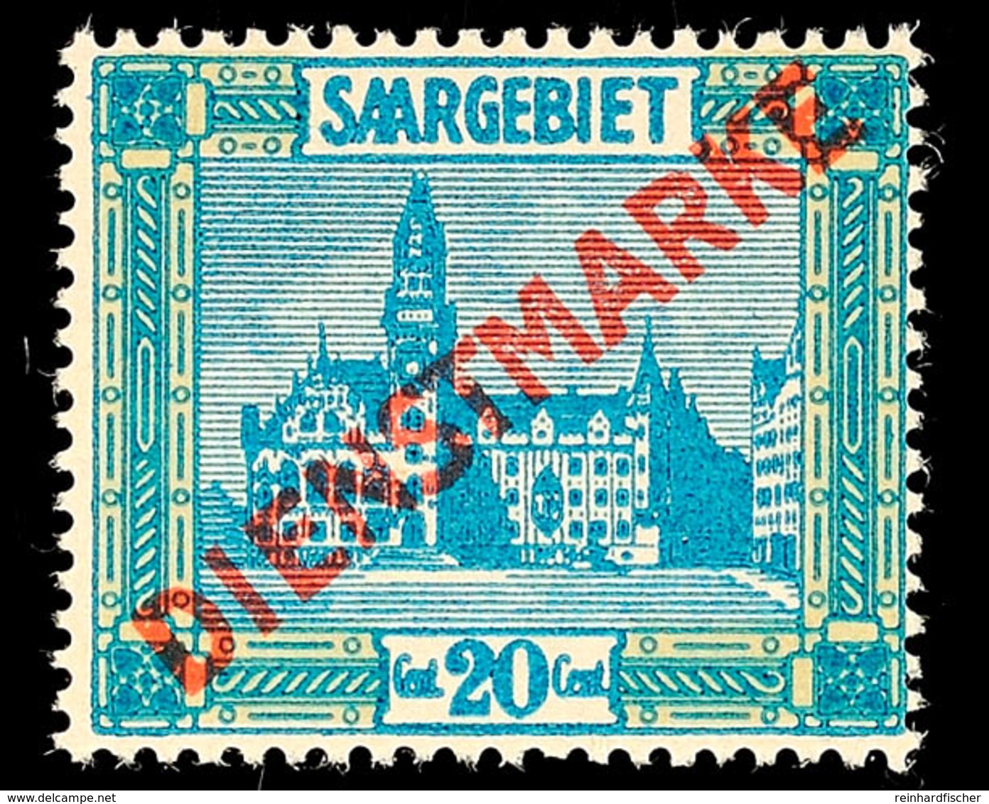 20 C. Lebhaftgrünlichblau/mattorangegelb, Aufdruck-Plattenfehler XXI, Tadellos Postfrisch (wolkige Gummierung), Katalog: - Other & Unclassified