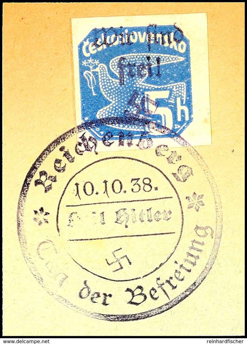 5 H Zeitungsmarke Kobalt Tadellos Auf Briefstück , Gepr. Mahr BPP, Mi. 300.-, Katalog: 56 BS - Andere & Zonder Classificatie