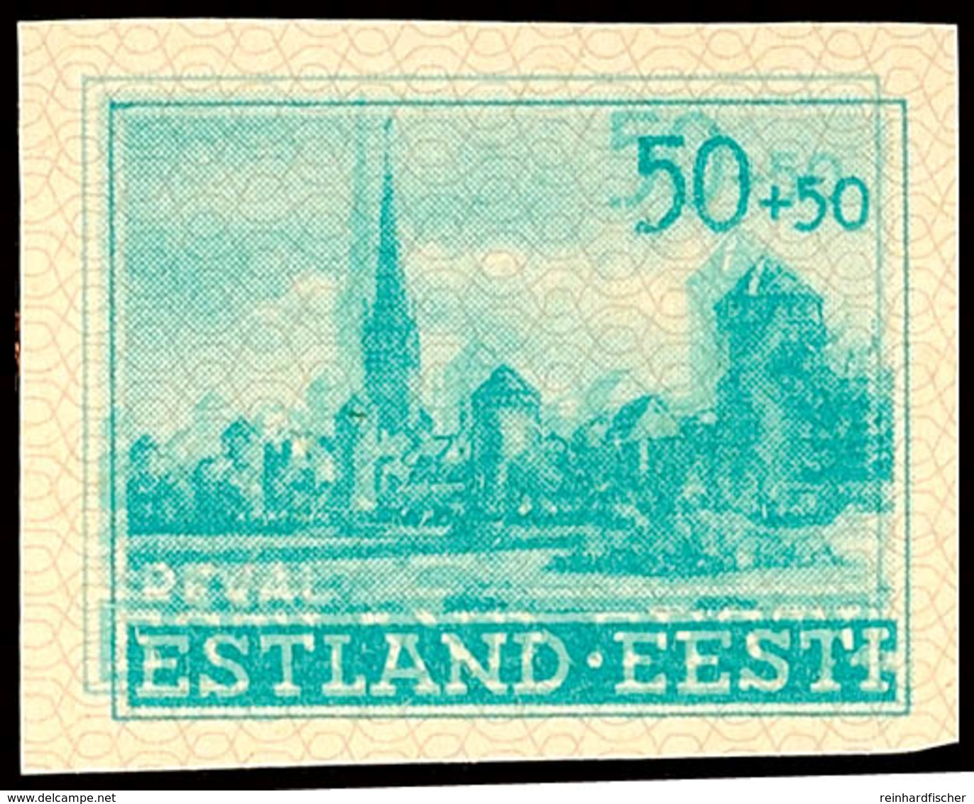 50+50 K. Ungezähnt Mit Doppeldruck Tadellos Postfrisch, Mi. 180,-, Katalog: 7UDD ** - Estland