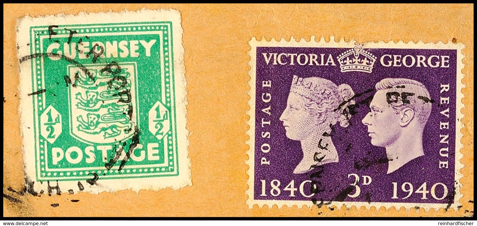 6 Briefstücke Mit 1/2 D (blaugrün, Smaragdgrün, Olivgrün) Und 1 D Sowie Englische Marken über 1/2 D Eduard VIII. Und 2 D - Andere & Zonder Classificatie