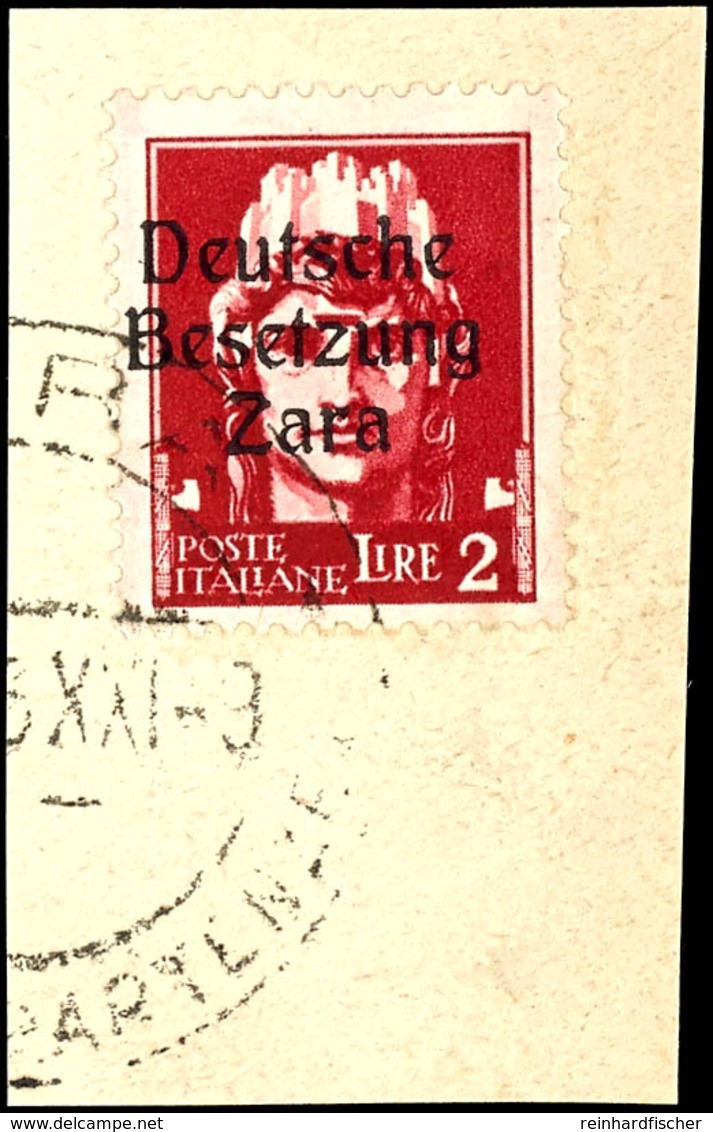 2 L. Auf Briefstück, Gepr. Ludin Und Krischke BPP, Mi. 160.-, Katalog: 12 BS - Duitse Bez.: Zara