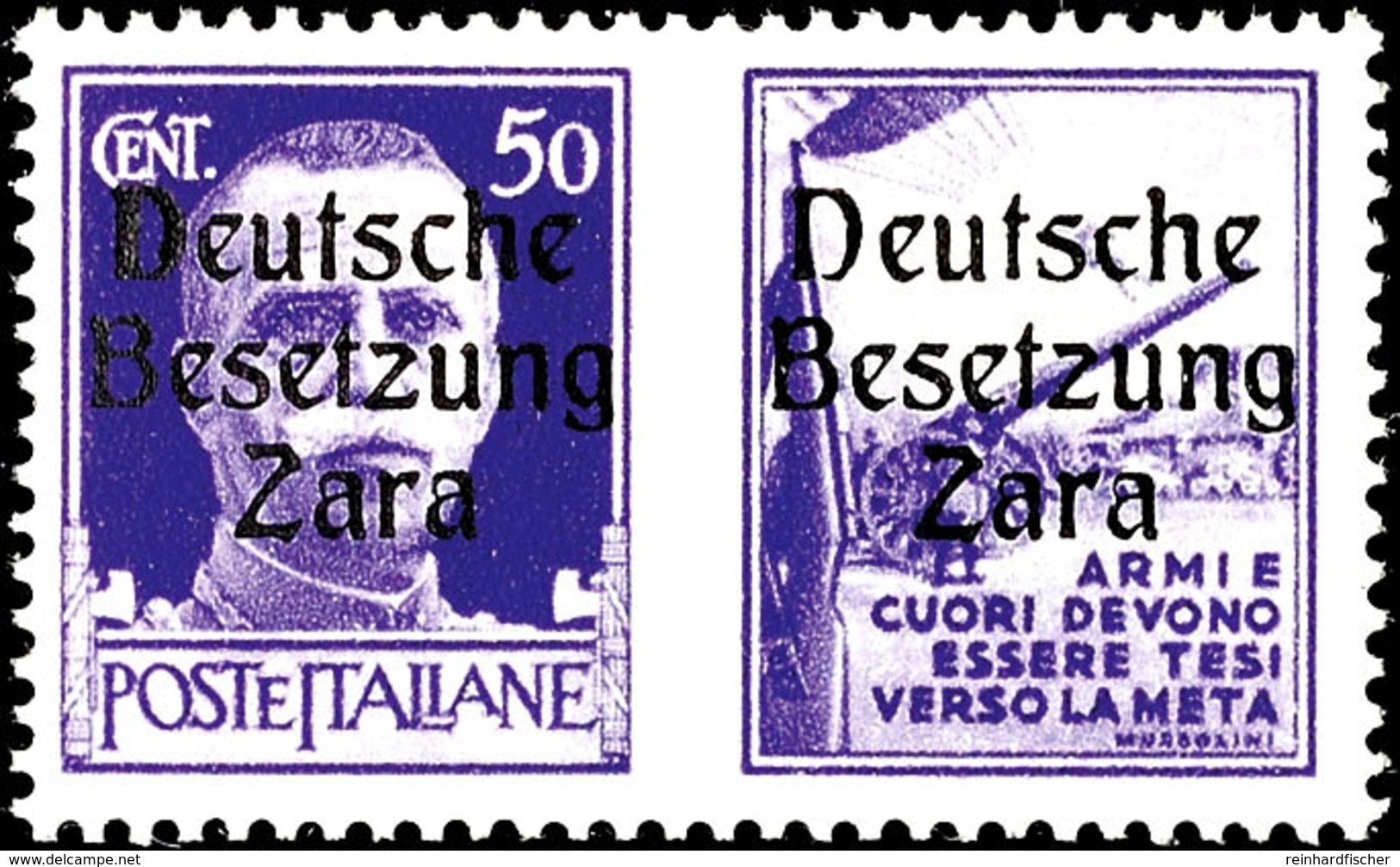 50 Cent Violett, Artillerie, Aufdruck In Type IV, Tadellos Postfrisch, Fotobefund Brunel VP (2015): "Die Erhaltung Ist E - Duitse Bez.: Zara