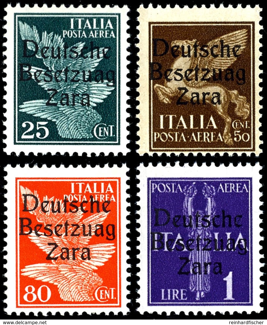 25 C., 50 C., 80 C. Und 1 Lire Freimarke Je Mit Aufdruck In Type II Und Aufdruckfehler I "Besetzuag", Tadellos Postfrisc - Duitse Bez.: Zara