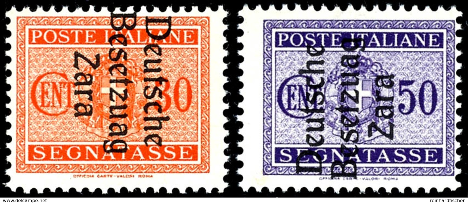 5 C., 10 C., 30 C., 40 C. Und 50 C. Portomarken Mit Aufdruck In Type II, Je  Aufdruckfehler I "Besetzuag" (Feld 17 Der Ü - Andere & Zonder Classificatie