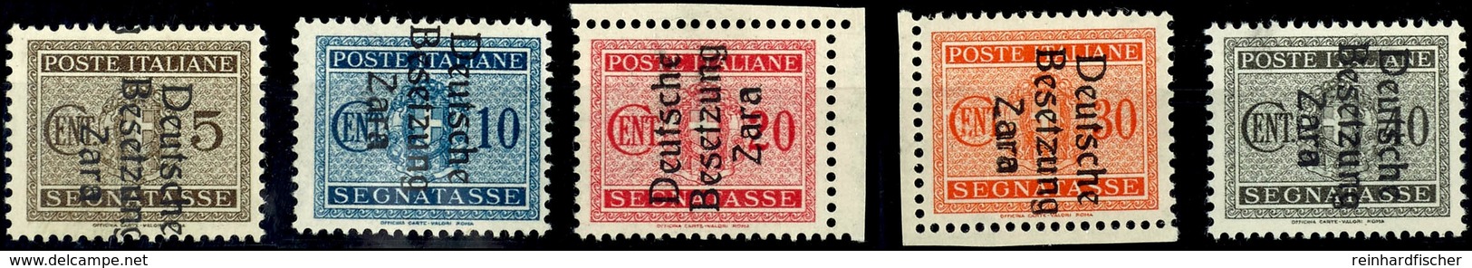 5 C.,10 C., 20 C., 30 C. Und 40 C. Portomarken Mit Aufdruck In Type II, Je  Aufdruckfehler XI "zweites A Von Zara Fett"  - Andere & Zonder Classificatie