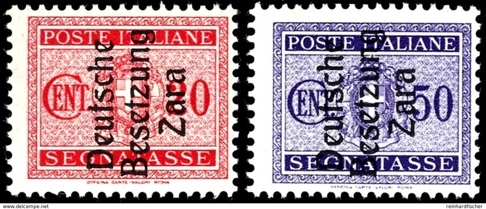 5 C., 10 C., 20 C., 30 C., 40 C. Und 50 C. Portomarken Mit Aufdruck In Type III, Tadellos Postfrisch, Fotoattest Brunel  - Andere & Zonder Classificatie