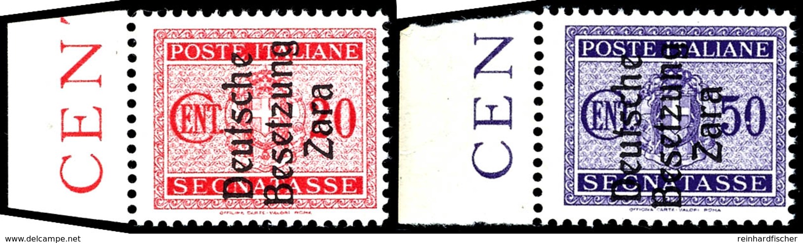 5 C., 20 C., 30 C., 40 C. Und 50 C. Portomarken Mit Aufdruck In Type I, Je  Aufdruckfehler "IV "kurzes Erstes A In Zara" - Other & Unclassified