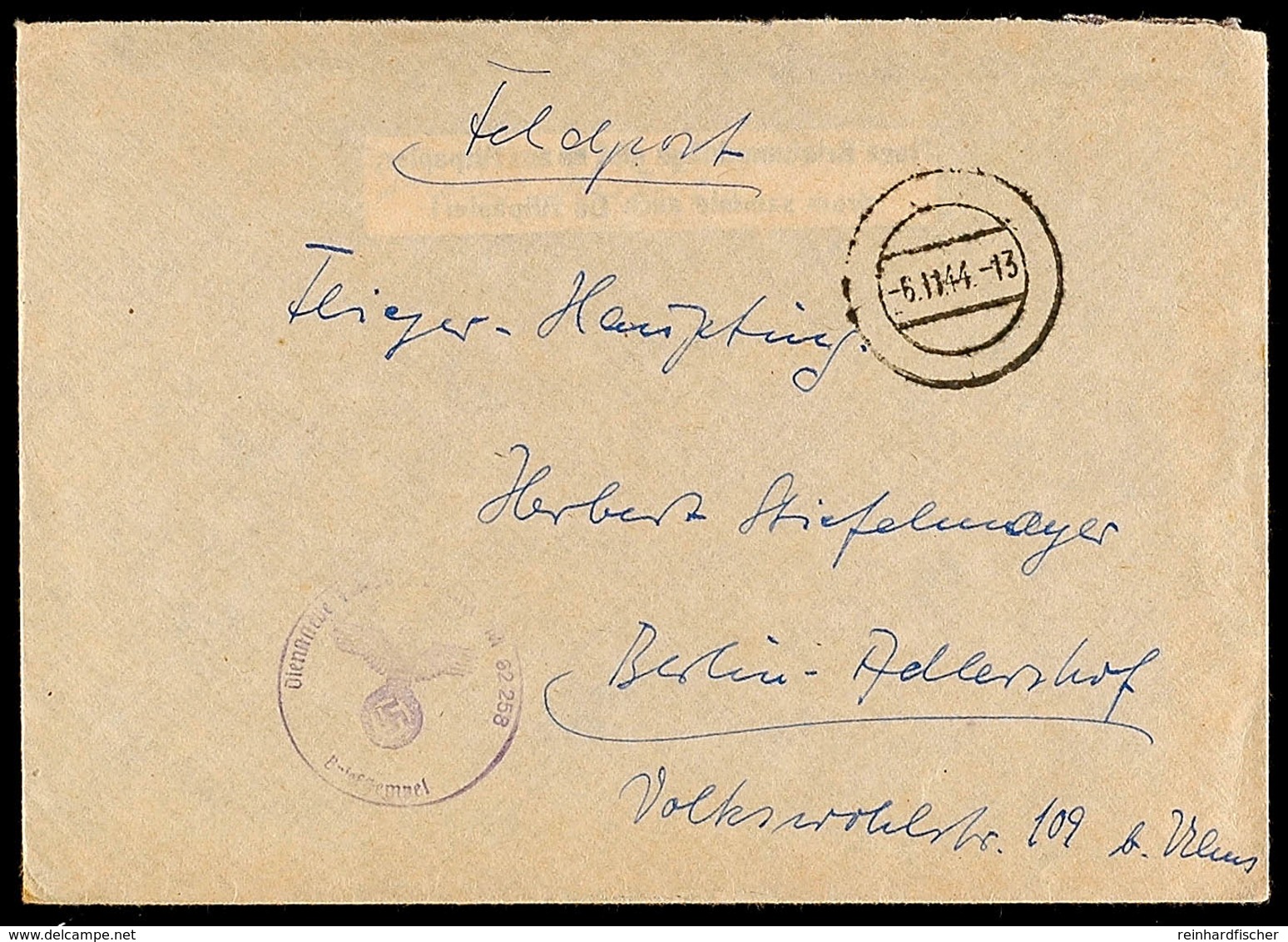 1944, Feldpostbrief Mit Inhalt Und Aptiertem Tagesstempel Vom 6.11.44 Sowie Briefstempel Mit Feldpostnummer "M 62258" (= - Andere & Zonder Classificatie