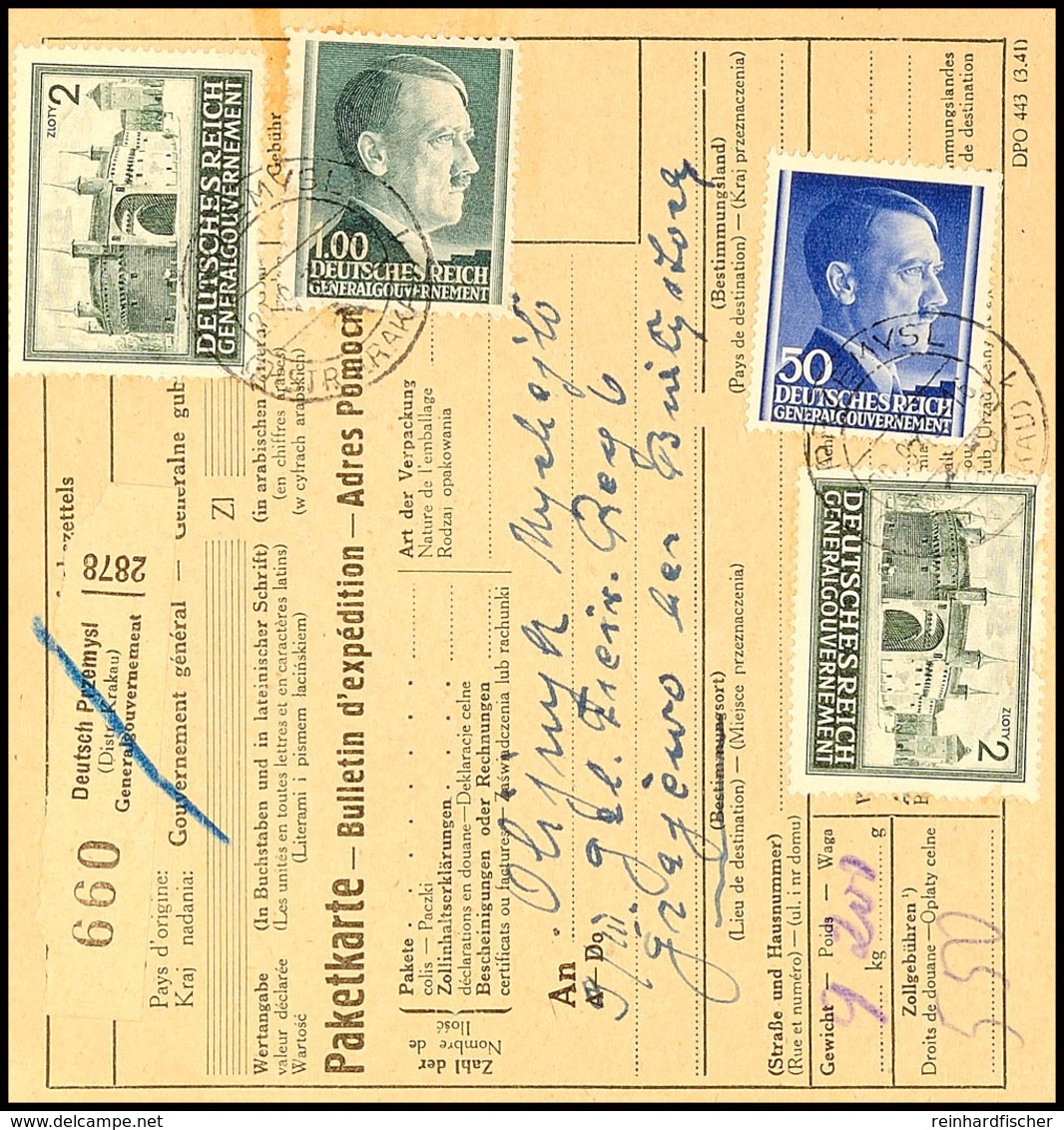 UDSSR: 1943, Frankierte Paketkarte Aus PRZEMYSI 20.9. An Einem Galizischen SS-Freiwilligen Bei Der 9. Kp. Des Galiz. Fre - Other & Unclassified